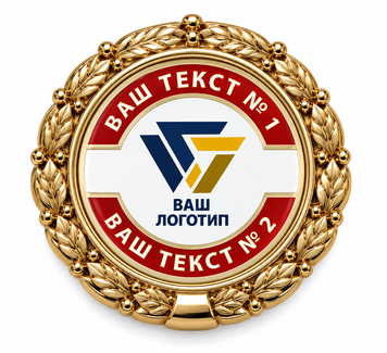 Знак &laquo;Корпоративний&raquo; зі вставкою (кольоровий логотип), колір золото 26111 фото