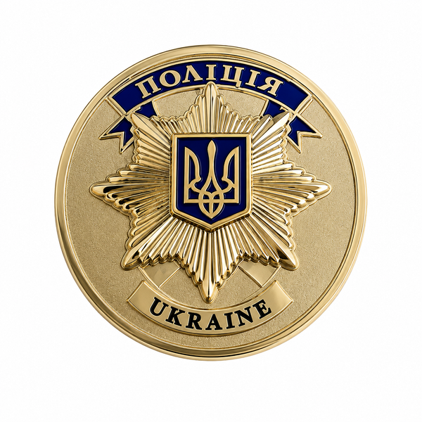 Police of Ukraine badge &ndash; VETERAN / RETIRED / NAME (souvenir) 25004 photo