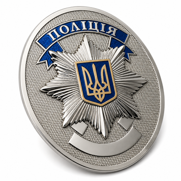Жетон поліції України з нанесенням номера 25005 фото