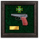 Framed Makarov Pistol Display with a State Border Guard Service Emblem 26117 photo 1